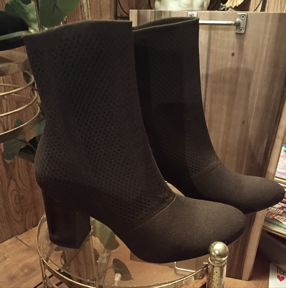 Born Black Textured Heeled Boots